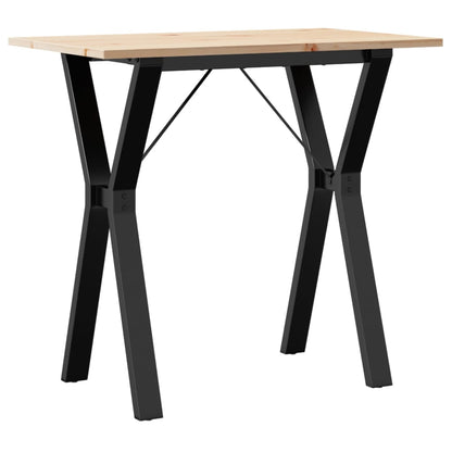 Dining Table Y-Frame 80x50x75 cm Solid Wood Pine and Steel