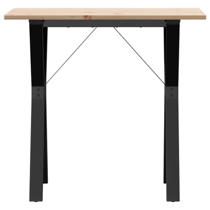 Dining Table Y-Frame 80x50x75 cm Solid Wood Pine and Steel