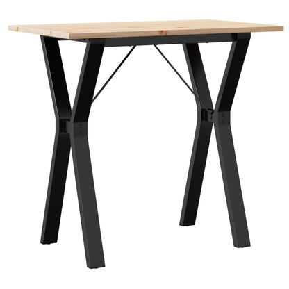 Dining Table Y-Frame 80x50x75 cm Solid Wood Pine and Steel