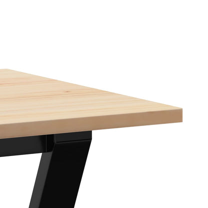 Dining Table Y-Frame 80x50x75 cm Solid Wood Pine and Steel