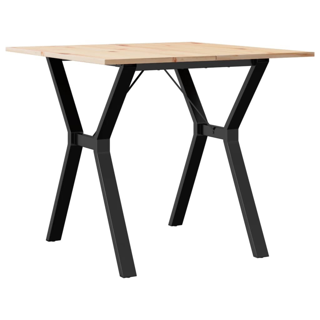 Dining Table Y-Frame 80x80x75 cm Solid Wood Pine and Steel