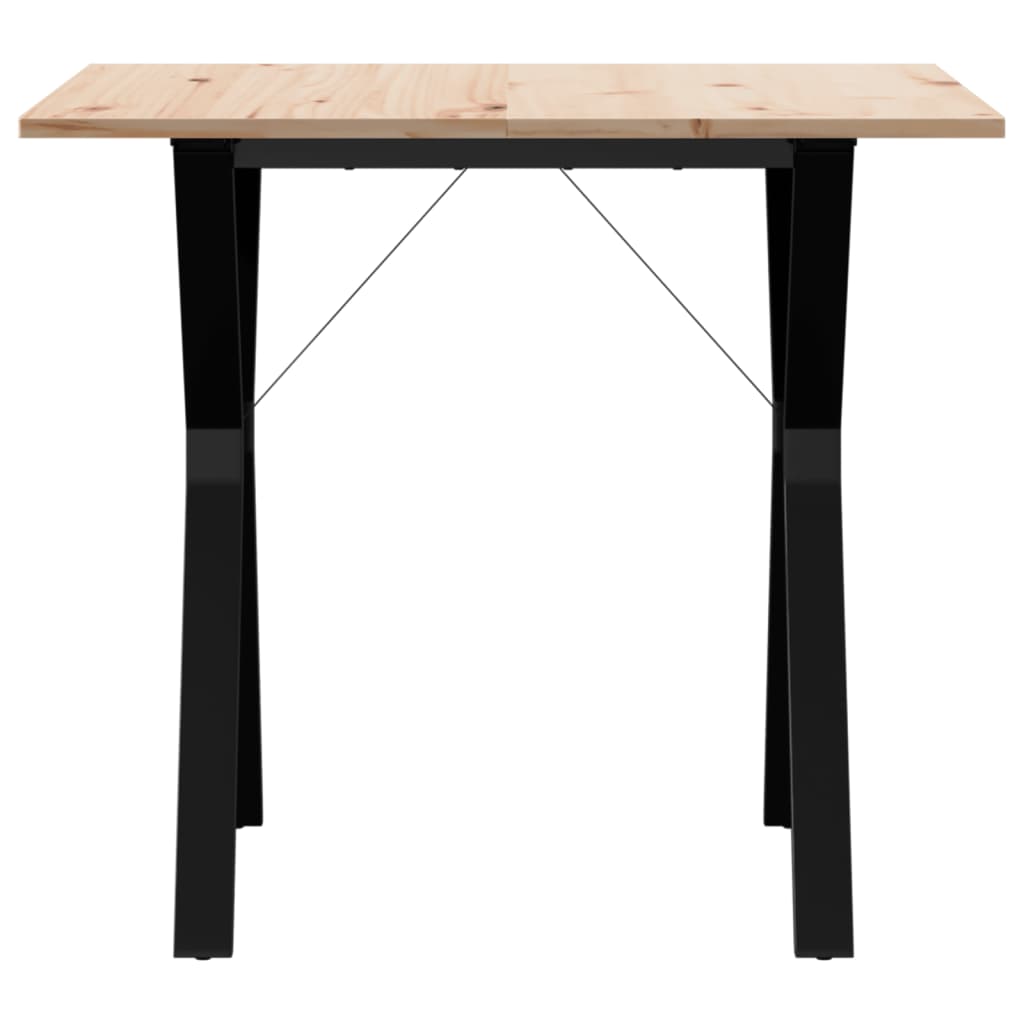 Dining Table Y-Frame 80x80x75 cm Solid Wood Pine and Steel