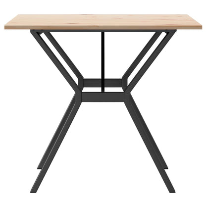 Dining Table Y-Frame 80x80x75 cm Solid Wood Pine and Steel