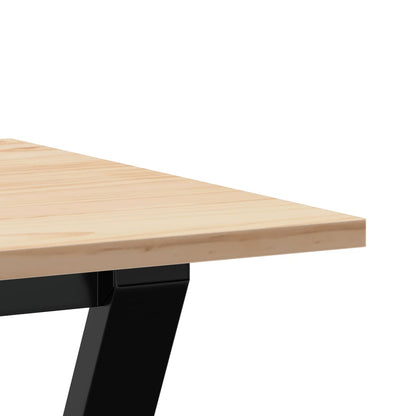 Dining Table Y-Frame 100x50x75 cm Solid Wood Pine and Steel