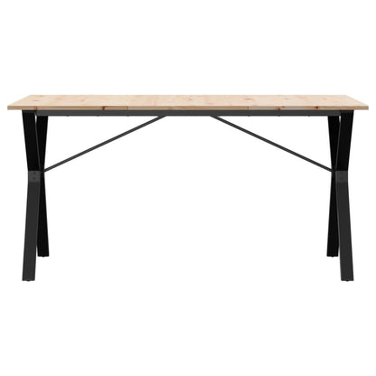 Dining Table Y-Frame 140x80x75 cm Solid Wood Pine and Steel