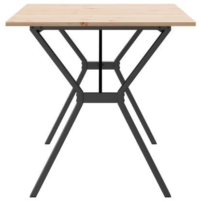 Dining Table Y-Frame 140x80x75 cm Solid Wood Pine and Steel