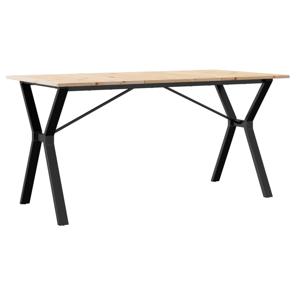 Dining Table Y-Frame 140x80x75 cm Solid Wood Pine and Steel