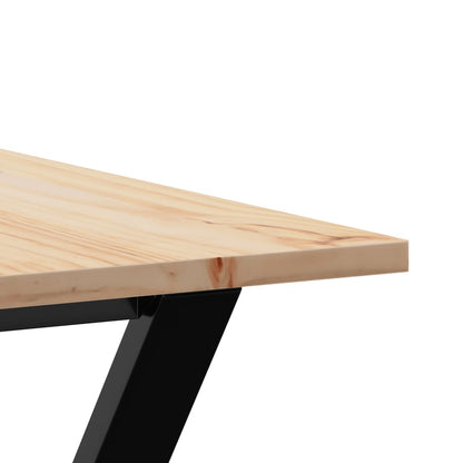 Dining Table Y-Frame 140x80x75 cm Solid Wood Pine and Steel