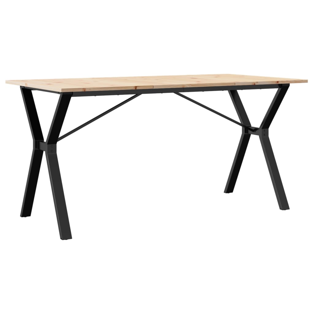 Dining Table Y-Frame 160x80x75 cm Solid Wood Pine and Steel