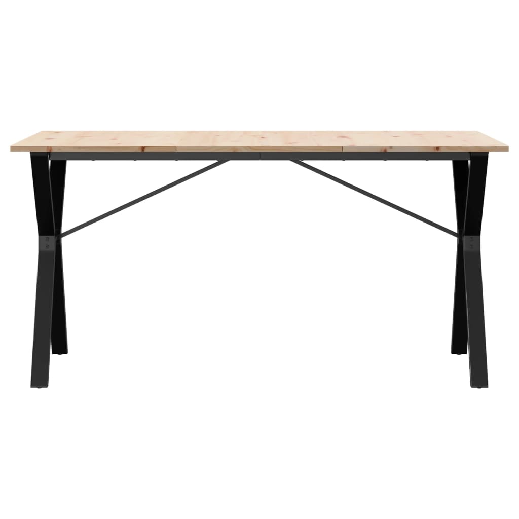 Dining Table Y-Frame 160x80x75 cm Solid Wood Pine and Steel