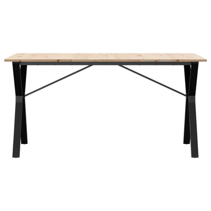 Dining Table Y-Frame 160x80x75 cm Solid Wood Pine and Steel