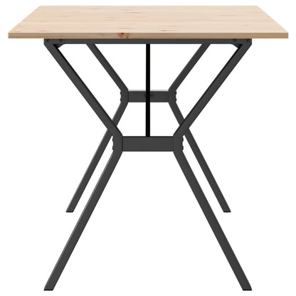 Dining Table Y-Frame 160x80x75 cm Solid Wood Pine and Steel