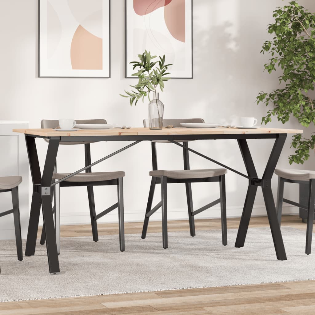 Dining Table Y-Frame 160x80x75 cm Solid Wood Pine and Steel