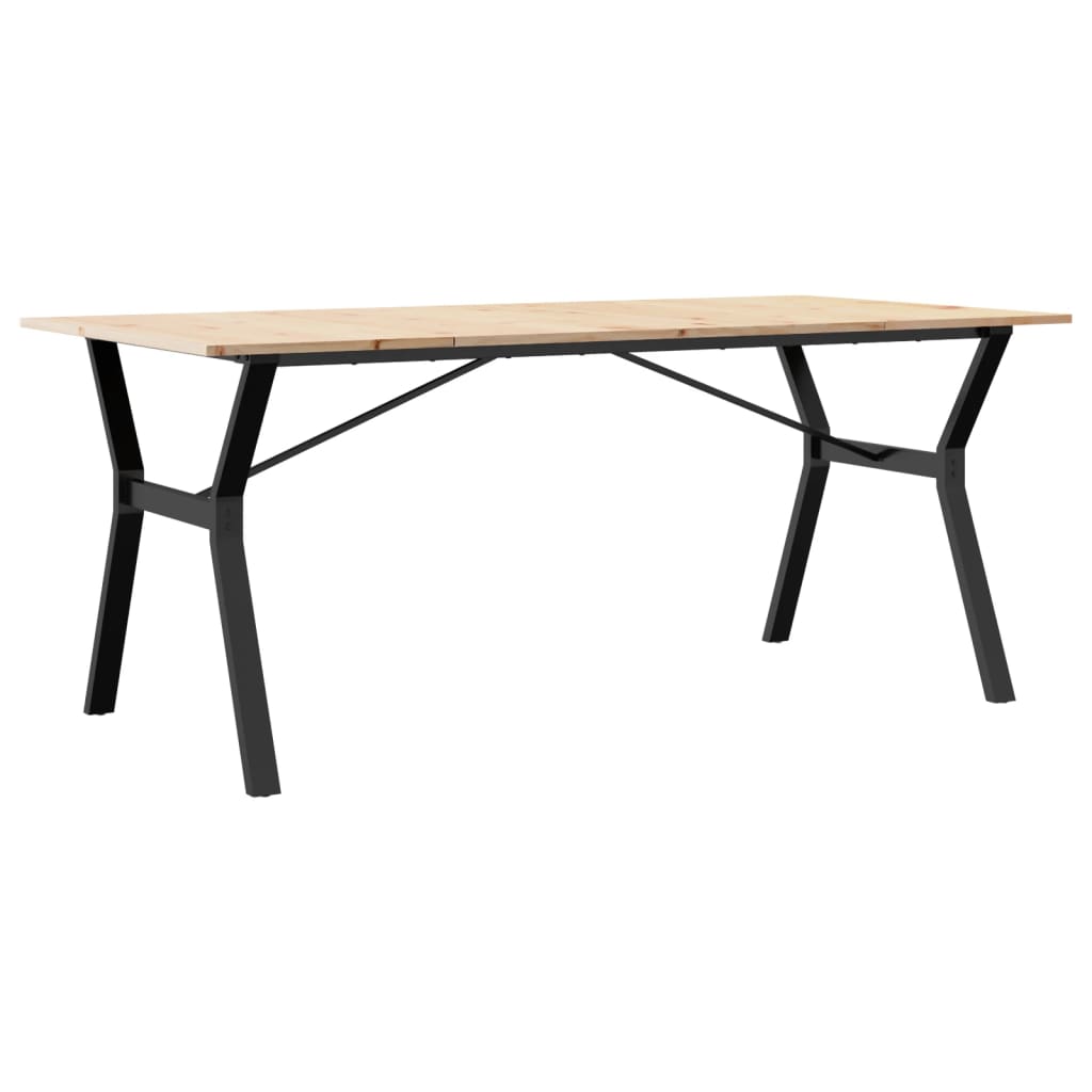 Dining Table Y-Frame 180x90x75 cm Solid Wood Pine and Steel