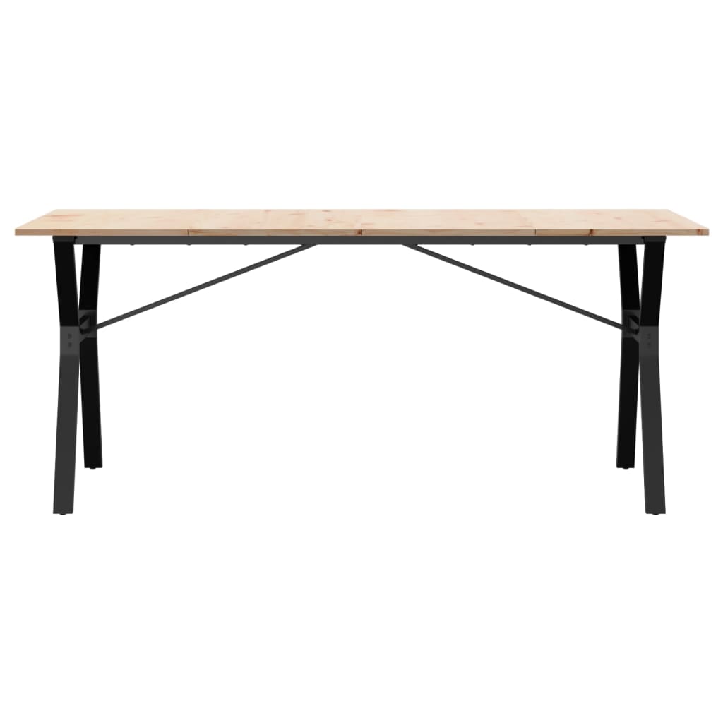 Dining Table Y-Frame 180x90x75 cm Solid Wood Pine and Steel