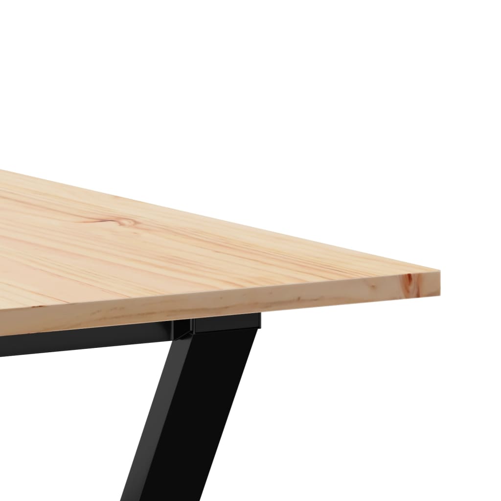 Dining Table Y-Frame 180x90x75 cm Solid Wood Pine and Steel