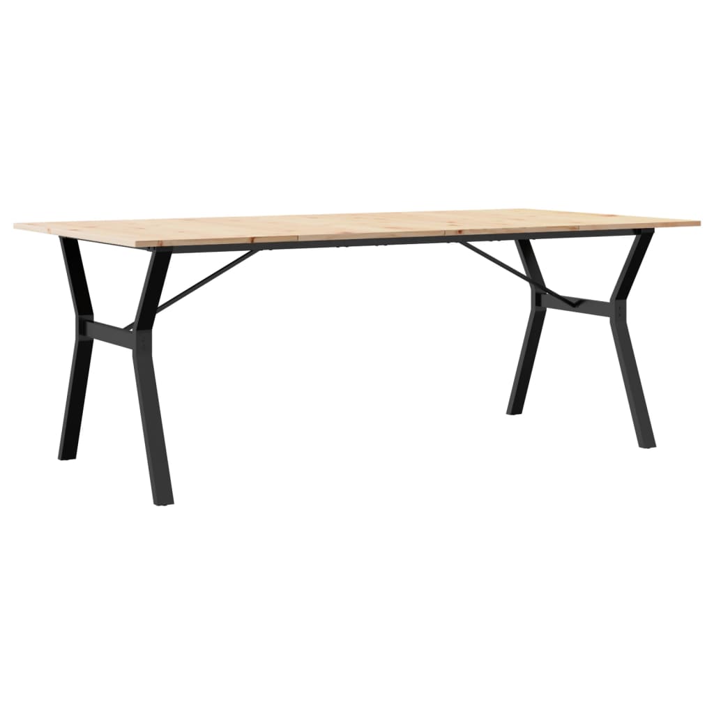 Dining Table Y-Frame 200x100x75 cm Solid Wood Pine and Steel