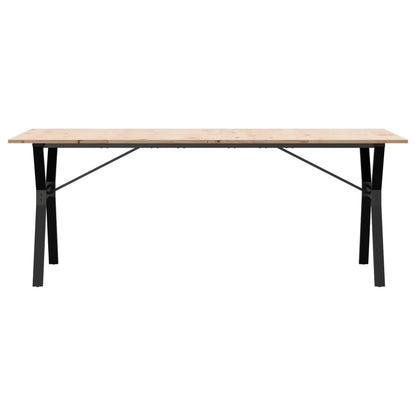 Dining Table Y-Frame 200x100x75 cm Solid Wood Pine and Steel