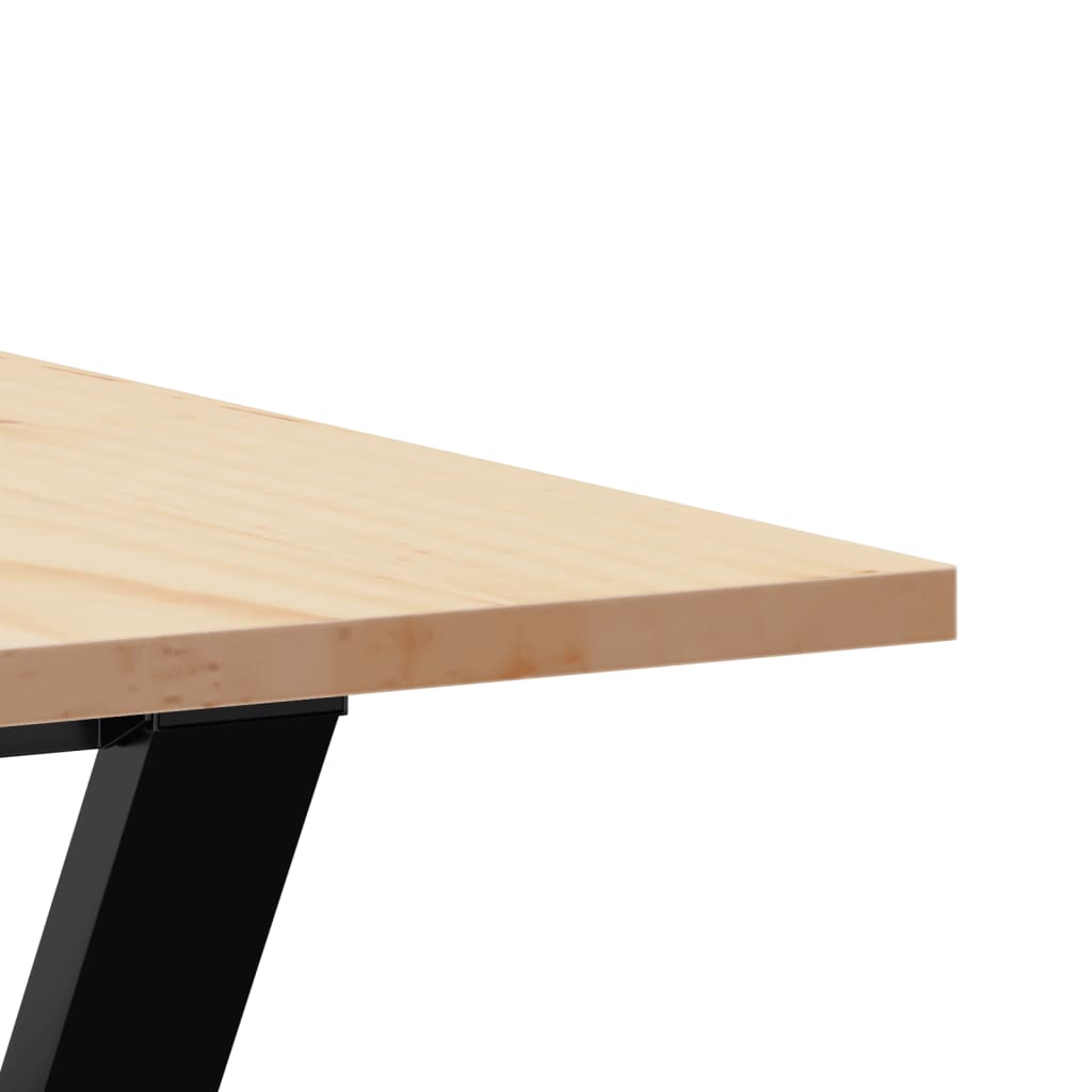 Dining Table Y-Frame 200x100x75 cm Solid Wood Pine and Steel