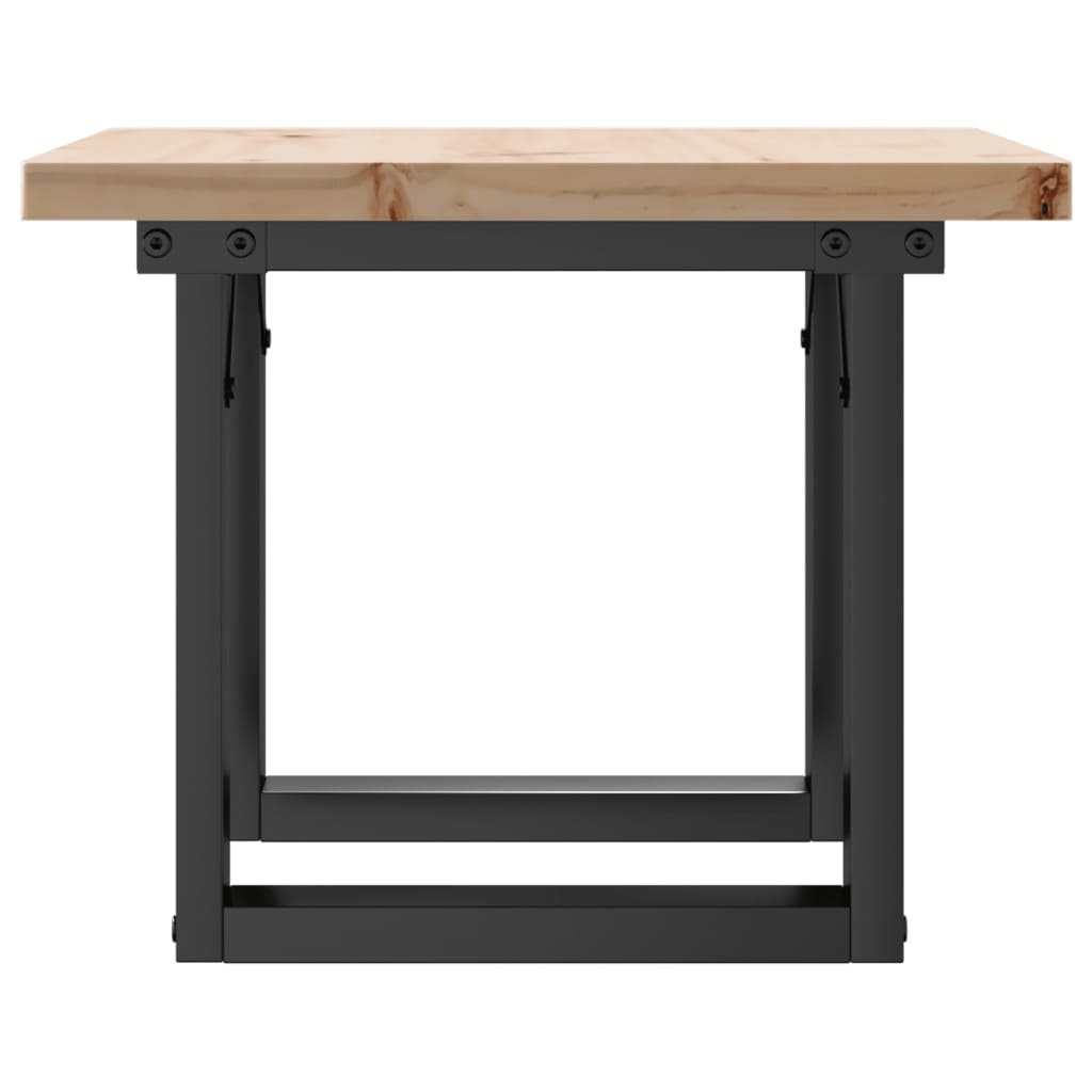 Coffee Table O-Frame 50x50x35.5 cm Solid Wood Pine and Steel