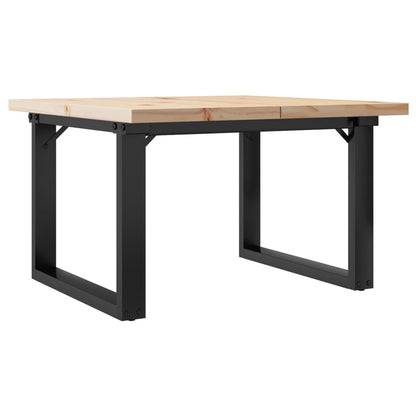 Coffee Table O-Frame 70x70x40.5 cm Solid Wood Pine and Steel