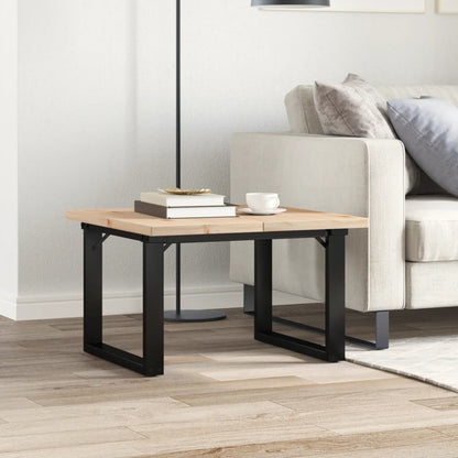 Coffee Table O-Frame 70x70x40.5 cm Solid Wood Pine and Steel