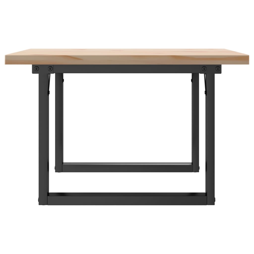 Coffee Table O-Frame 70x70x40.5 cm Solid Wood Pine and Steel