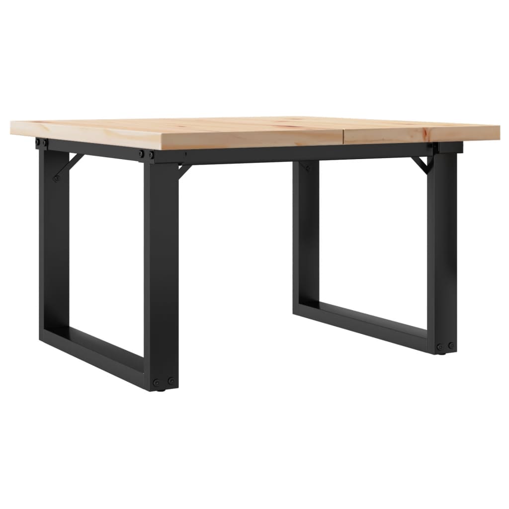 Coffee Table O-Frame 70x70x40.5 cm Solid Wood Pine and Steel