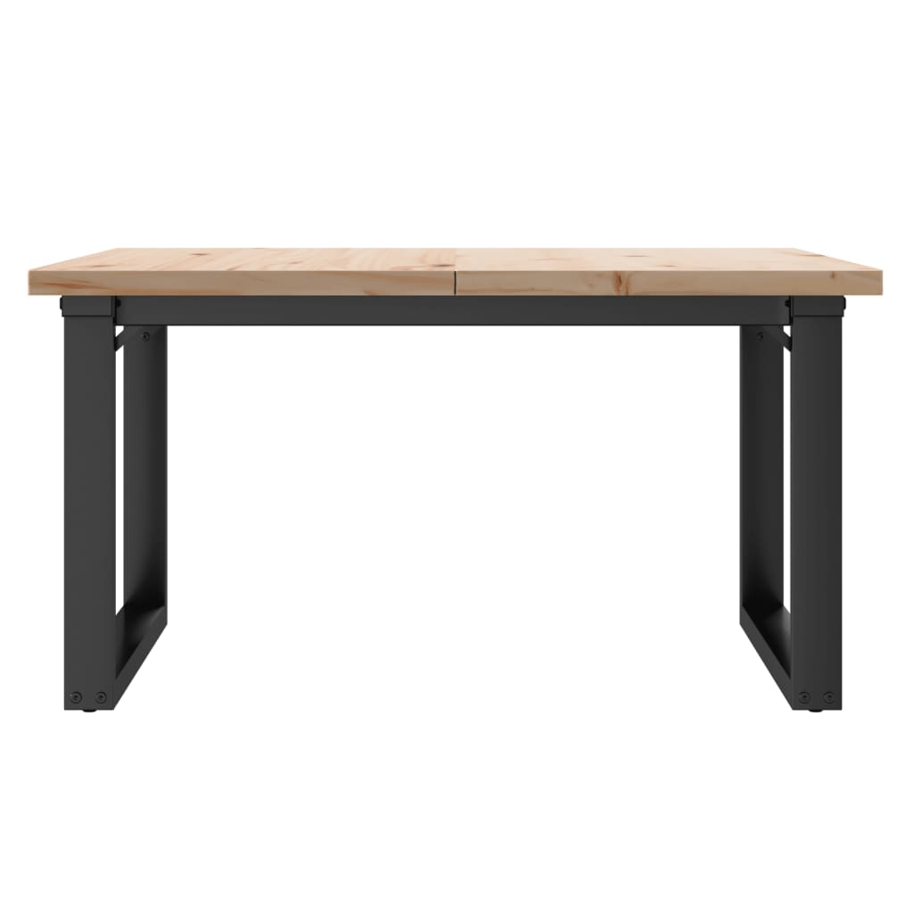 Coffee Table O-Frame 90x90x45.5 cm Solid Wood Pine and Steel