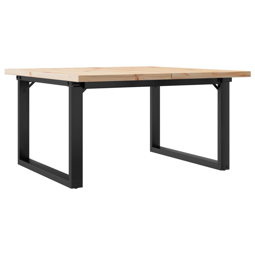 Coffee Table O-Frame 90x90x45.5 cm Solid Wood Pine and Steel