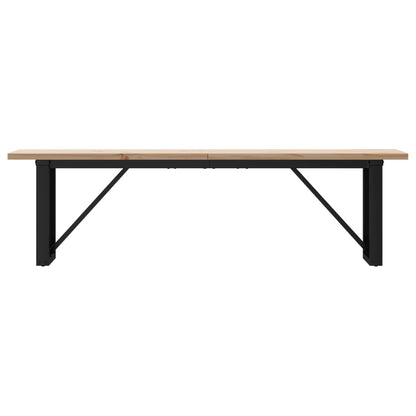 Coffee Table O-Frame 160x40x45.5 cm Solid Wood Pine and Steel