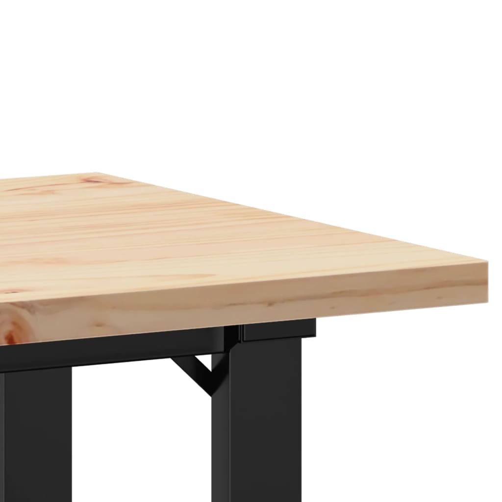 Dining Table O-Frame 50x50x75.5 cm Solid Wood Pine and Steel