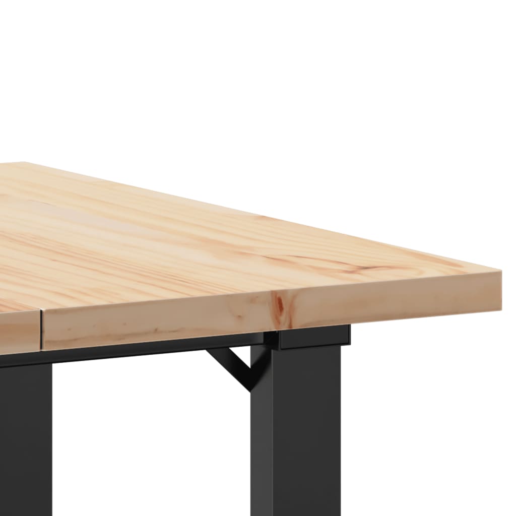 Dining Table O-Frame 70x70x75.5 cm Solid Wood Pine and Steel