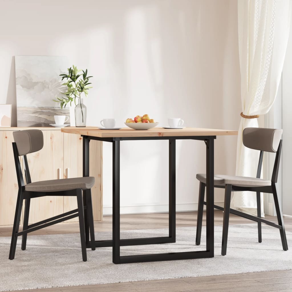 Dining Table O-Frame 80x80x75.5 cm Solid Wood Pine and Steel