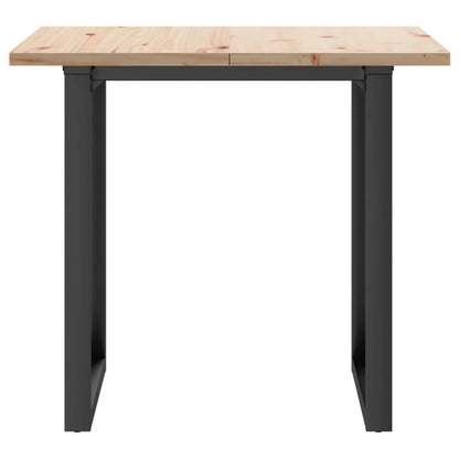 Dining Table O-Frame 80x80x75.5 cm Solid Wood Pine and Steel