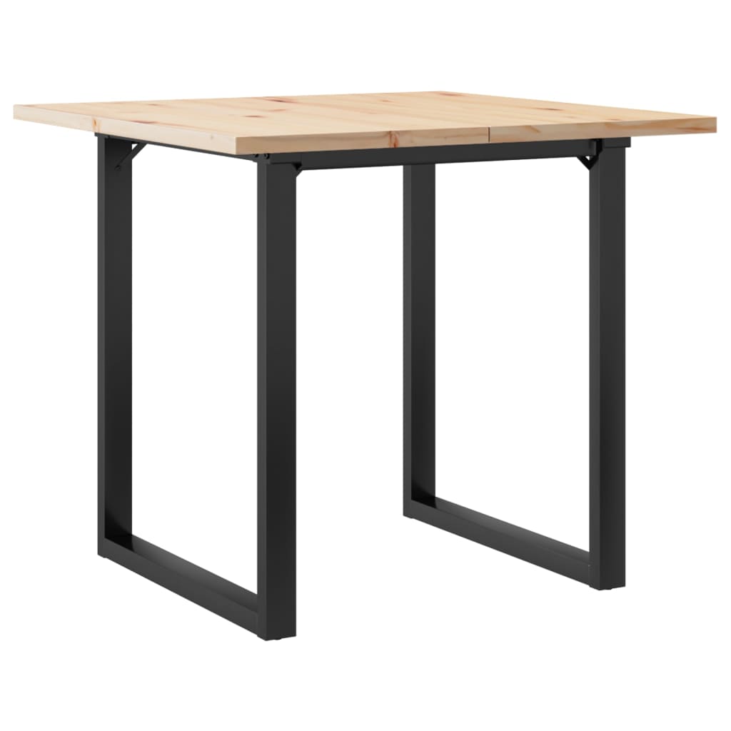 Dining Table O-Frame 80x80x75.5 cm Solid Wood Pine and Steel