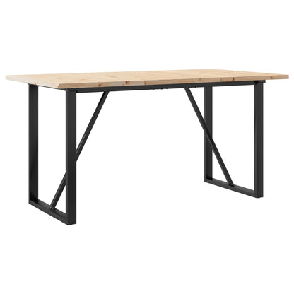 Dining Table O-Frame 140x80x75.5 cm Solid Wood Pine and Steel