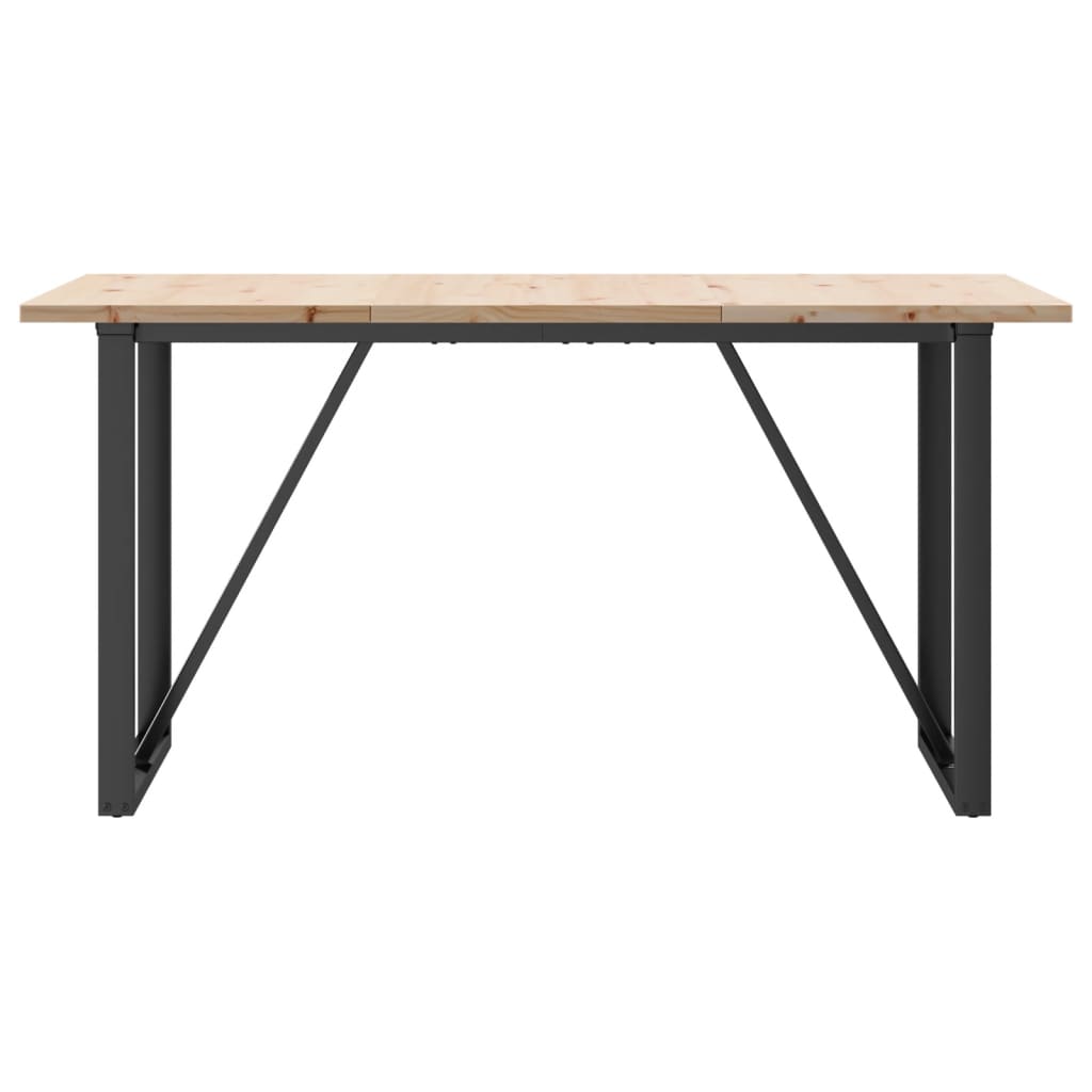 Dining Table O-Frame 140x80x75.5 cm Solid Wood Pine and Steel