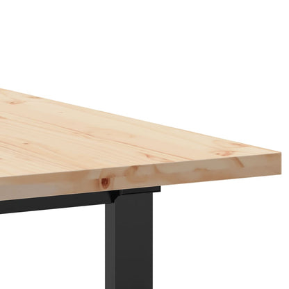 Dining Table O-Frame 140x80x75.5 cm Solid Wood Pine and Steel