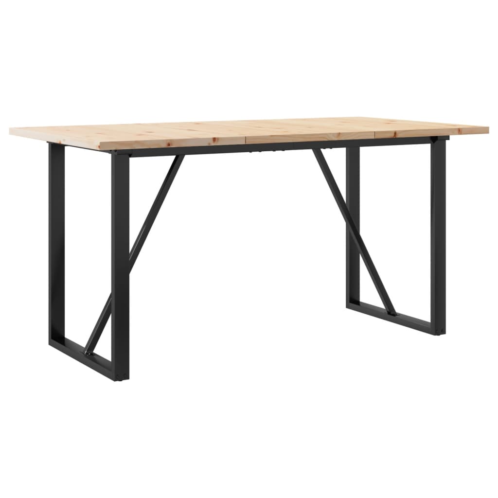 Dining Table O-Frame 160x80x75.5 cm Solid Wood Pine and Steel