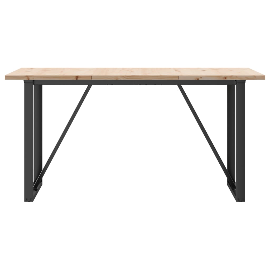 Dining Table O-Frame 160x80x75.5 cm Solid Wood Pine and Steel