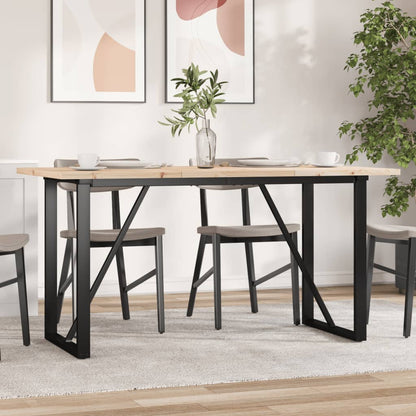 Dining Table O-Frame 160x80x75.5 cm Solid Wood Pine and Steel