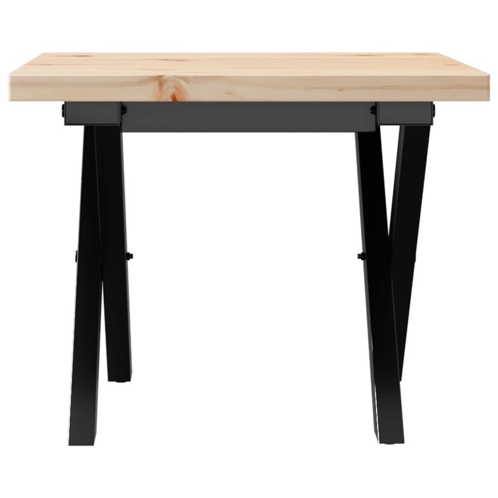 Coffee Table X-Frame 40x40x35.5 cm Solid Wood Pine and Steel