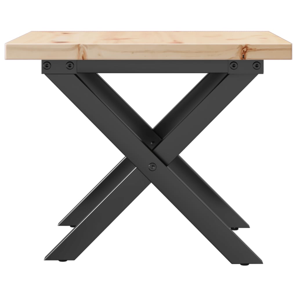 Coffee Table X-Frame 40x40x35.5 cm Solid Wood Pine and Steel