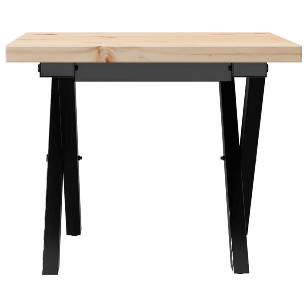 Coffee Table X-Frame 50x50x35.5 cm Solid Wood Pine and Steel