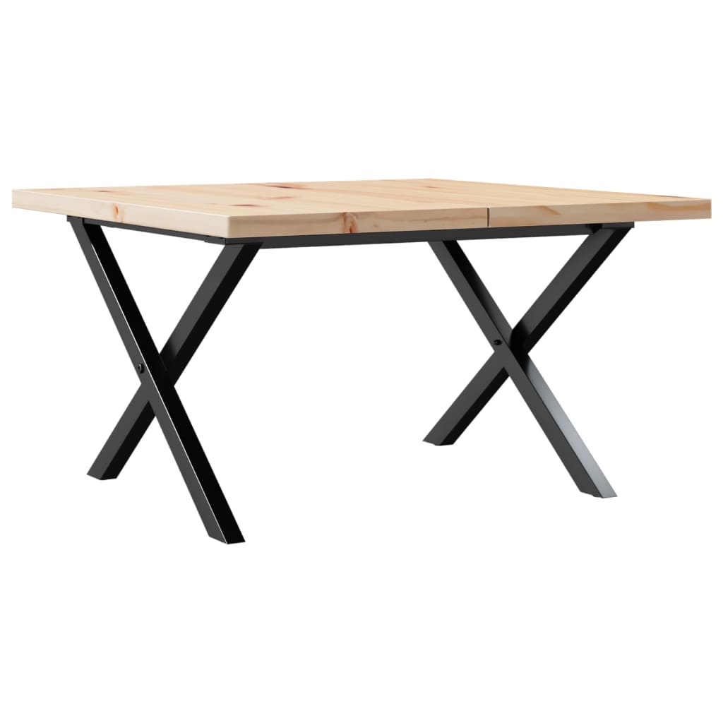 Coffee Table X-Frame 60x60x40.5 cm Solid Wood Pine and Steel