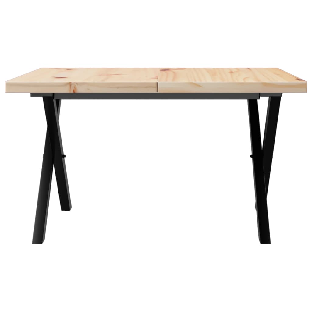 Coffee Table X-Frame 60x60x40.5 cm Solid Wood Pine and Steel