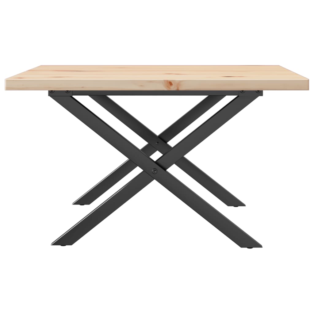 Coffee Table X-Frame 60x60x40.5 cm Solid Wood Pine and Steel