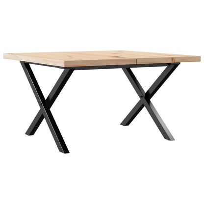 Coffee Table X-Frame 60x60x40.5 cm Solid Wood Pine and Steel