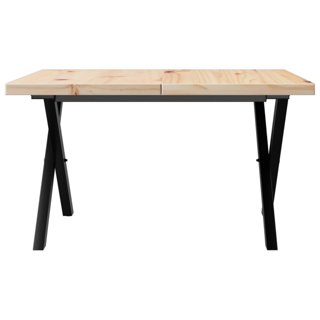 Coffee Table X-Frame 70x70x40.5 cm Solid Wood Pine and Steel